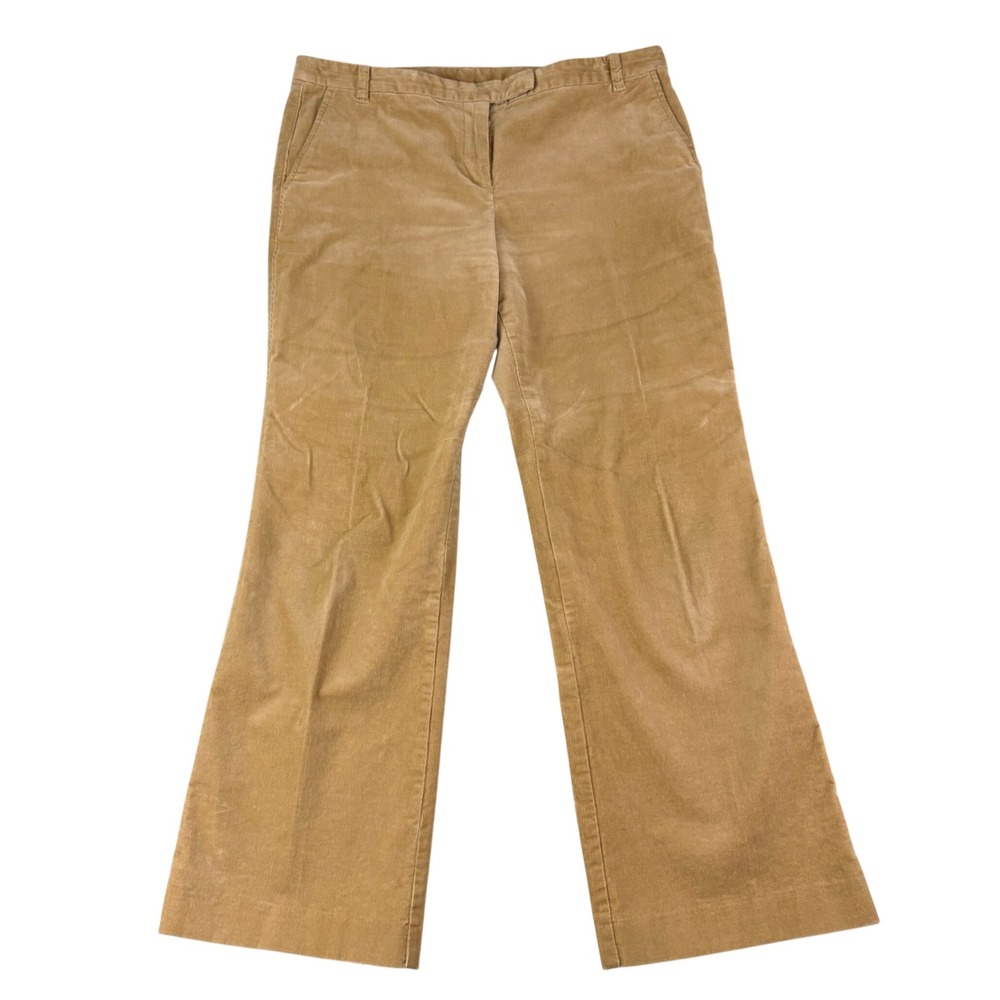 Ann Taylor LOFT 10 Petite Tan Corduroy Marisa Wide Leg Trousers Fall Academia